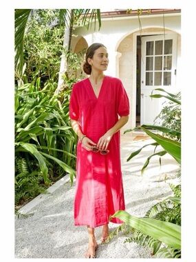Lake Gauze Caftan in Heatwave Pink Women’s XS NWT